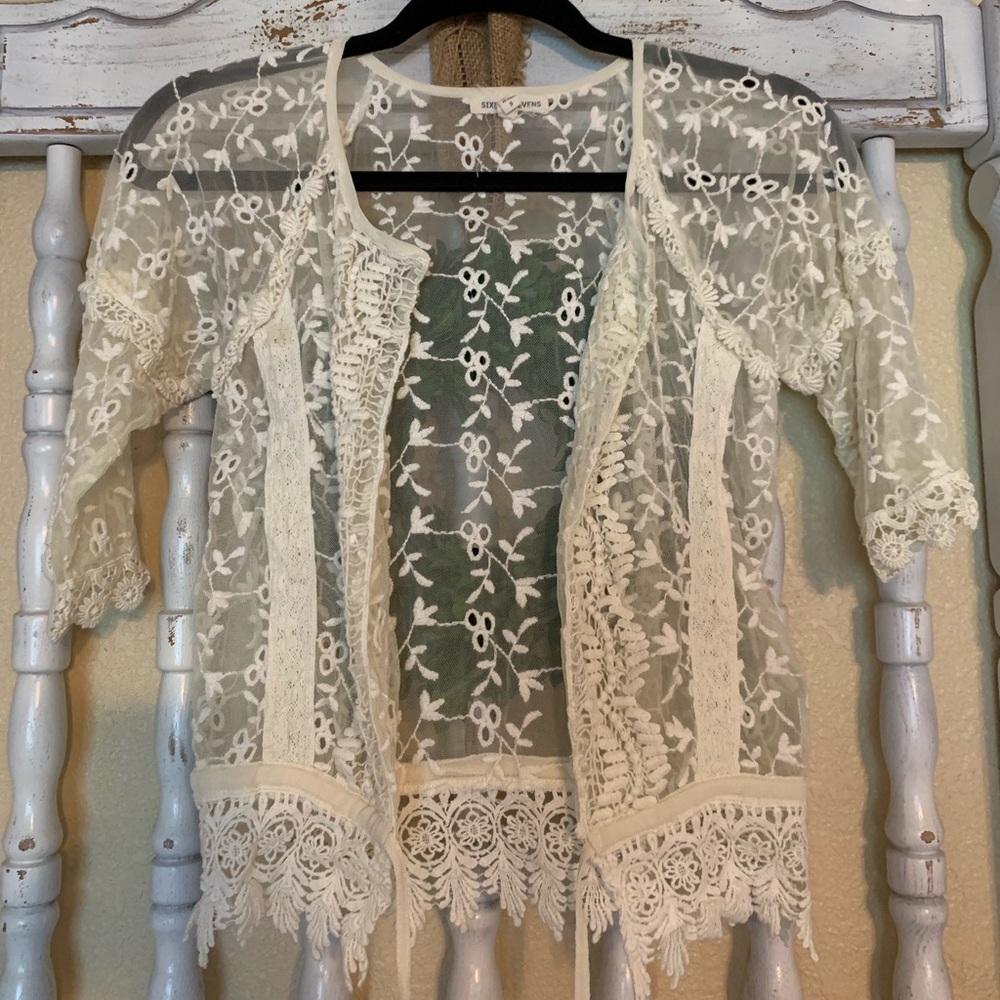 Embroidered Lace Cardigan
